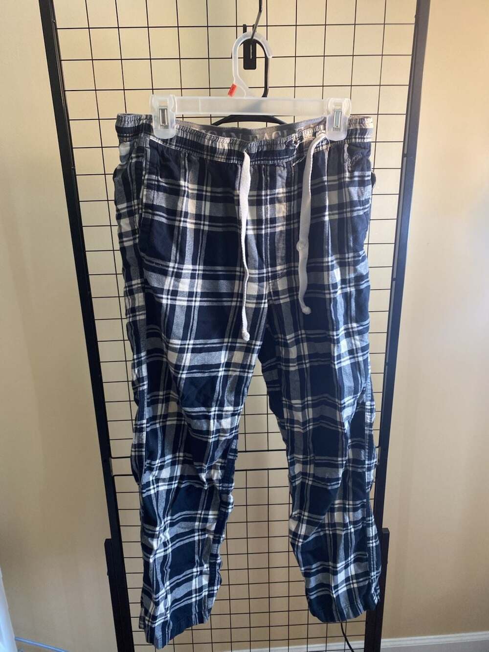 American Eagle Plaid Pajama Pants Size M Blue White Lounge Sleepwear